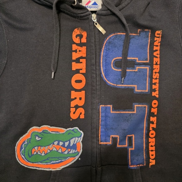 Vintage Florida Gators Sweater With Hoodie Small Black 80s Zip Up - Picture 2 of 7